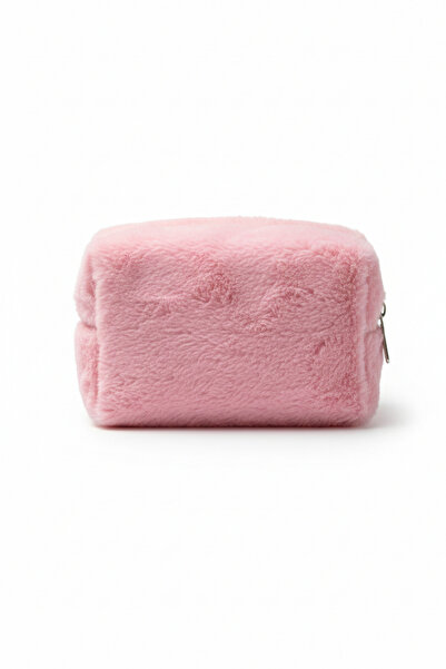 Femmelogy Ροζ βελούδινη τσάντα μακιγιάζ, με φερμουάρ, θήκη ταξιδιού και οργάν...