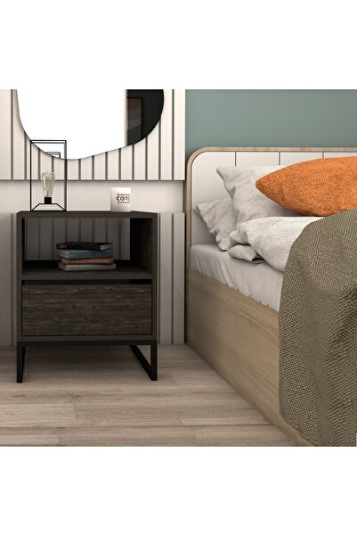 HOMS Lida bedside table for bedroom, 60 cm