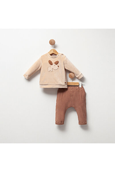 Cassiope Deer Embroidered Velvet Double Suit Trousers F Corded Fabric Velvet