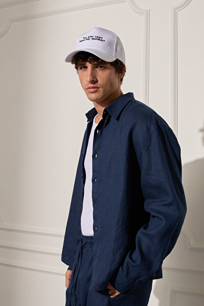 Beyyoglu %100 Keten Oversize Gömlek