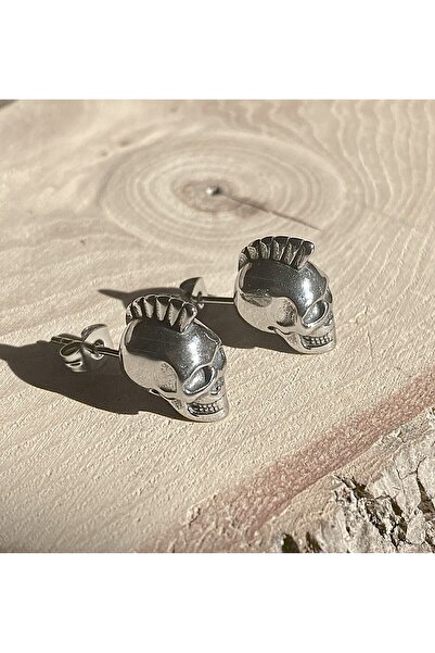 Viking Skull Skullhead Design Nail Model S+ Quality 316L Stainless Tarnish-Free Steel Earrings Pair
