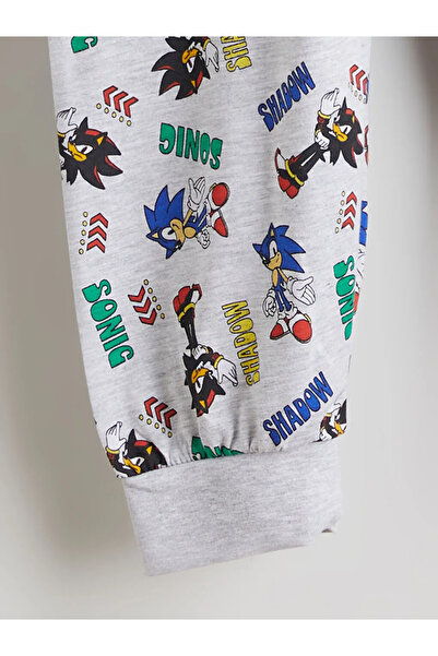 LC Waikiki Set de pijamale pentru băieți cu decolteu rotund cu imprimeu Sonic