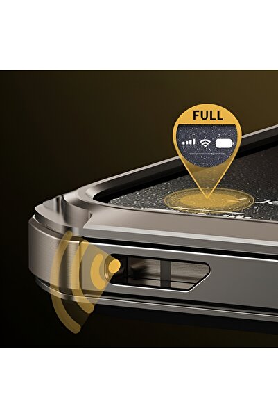 Flippy Armor Metal Protective Case for iPhone 15 Pro, Flippy, Anti-Scratch, Anti-Shock, Metallic Gray