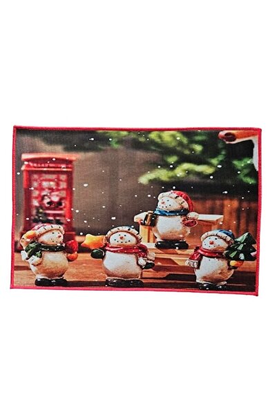 Clini Door doormat, Clini, Christmas design, 4 Snowmen, Multicolor, 40 x 60 cm