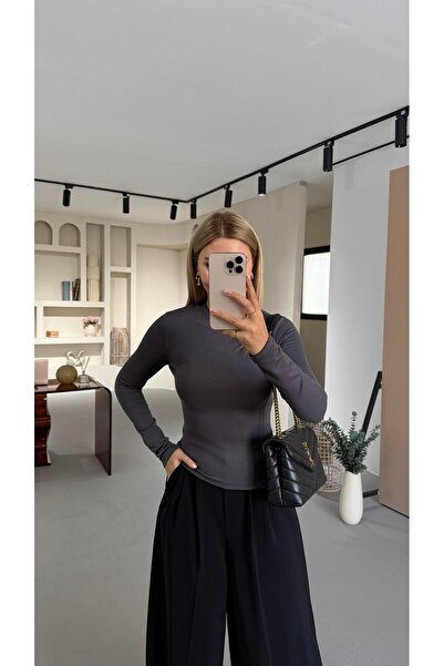 Sezgi Tekin Μπλούζα Premium Series με μαλακή υφή ελαστικό ύφασμα Anthracite Basic