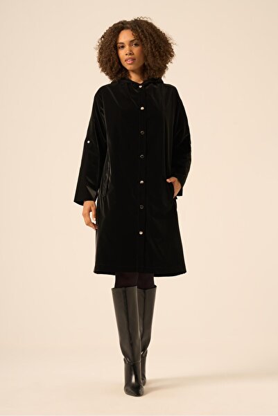 FTZ WOMEN Kadın Trenç Kap Siyah 31237