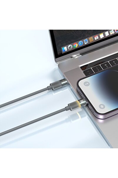 Levelo Luno USB-C to Lightning Cable, 30W Power Delivery, 1m, 480Mbps, Silicone, Smokey Gray