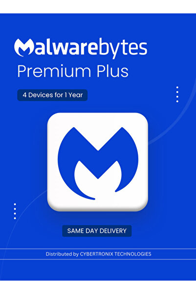 Malwarebytes بريميوم بلس | ٤ أجهزة لمدة عام | ترخيص رقمي | توصيل في نفس اليوم