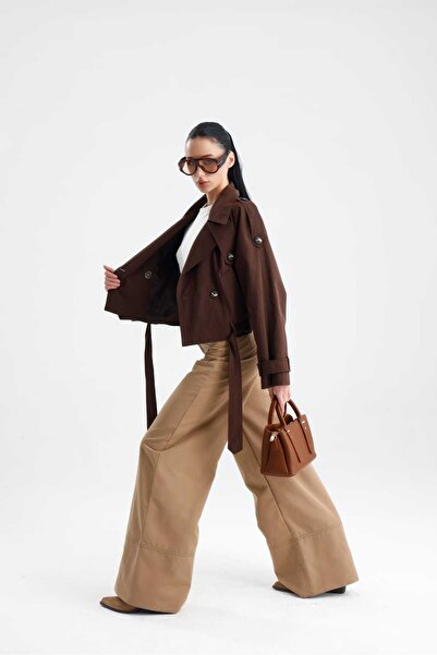 GACA COLLECTION BYBLOS Kısa Su Geçirmez Alt Bağlama Kuşaklı Trenckot