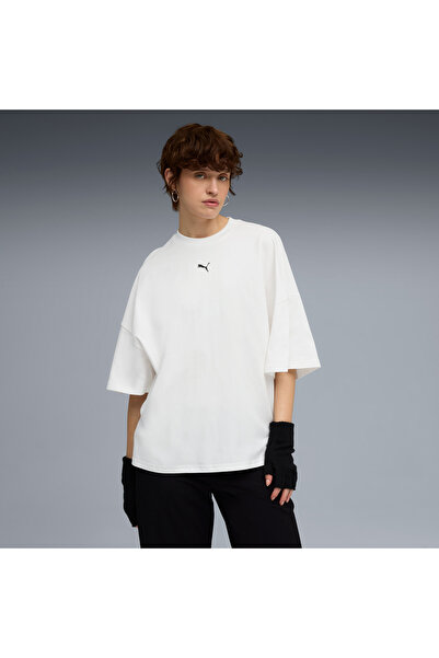 Puma Dare To Oversized Ruched Kadın Beyaz T-Shirt