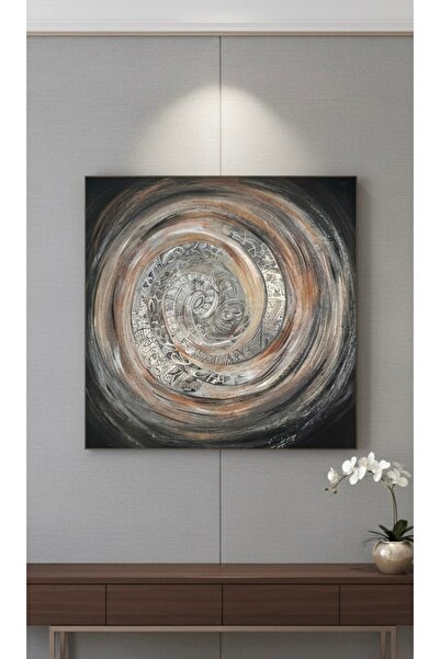 Atölye Pina El Yapımı Akrilik Boya Spiral Desenli Modern Duvar Tablosu 80x80 ...