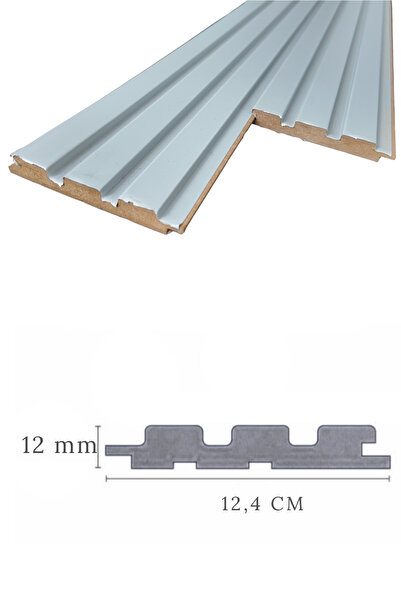 DECOALA MDF Tavan & Duvar Lambri Seti (10 Adet) 12x280 cm Açık Gri Ahşap Görünümlü Dekoratif Kaplama Paneli