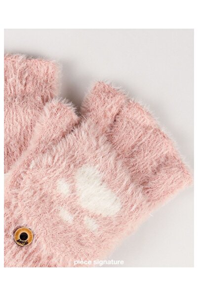 PIECE SIGNATURE 95% ΒΙΣΚΟΥΣ 5% ΣΠΑΝΤΕΞ, Μαλακά γάντια για κορίτσια με κομμένο...