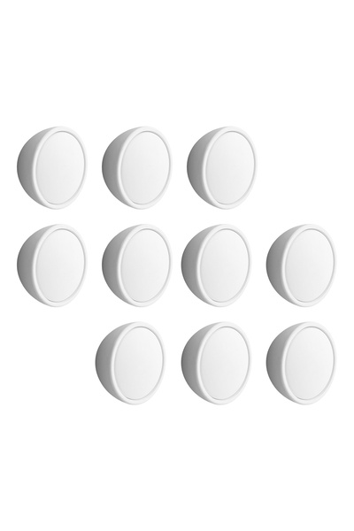 Badem10 Single Screw 10 Pieces White Color Polymer Button Handle Curved Cabinet Furniture Wardrobe Drawer Handle Knob
