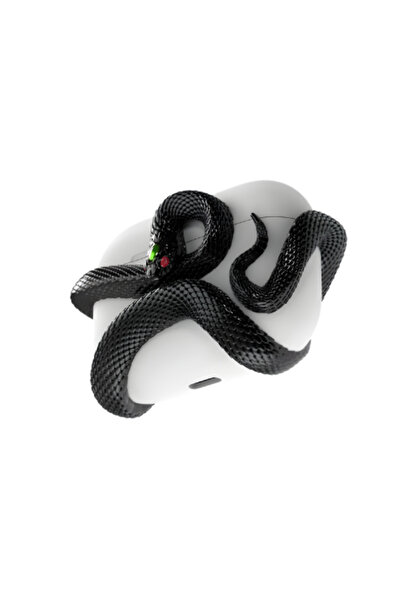 Giftit Husă Black Snake 3D pentru AirPods – Design Unic cu Efect de Șarpe