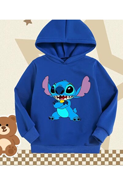 oneagılyazı سويت شيرت لطيف بشخصية ستيتش مطبوع بغطاء رأس