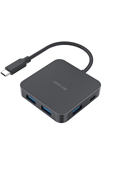 Green Lion GHB-7 7-in-1 USB-C Hub, 3 USB-A Ports, 5Gbps Data Transfer, 4K HDMI, 15cm Cable – Black