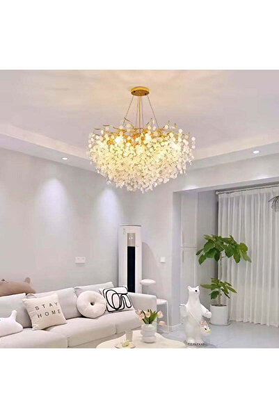 RFAN Candelabru, Model R9103/600, Textură de cristal, Metal, 6 x E14, Auriu