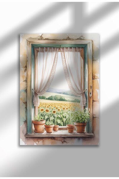 21mxm Poster pânză pentru fereastră fără ramă - Imprimeu digital în stil acua...