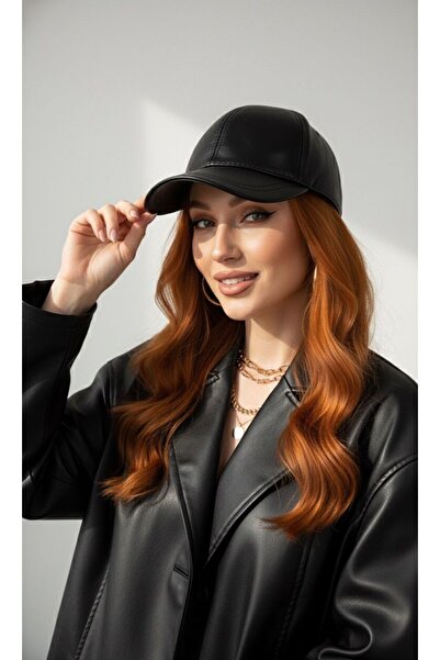 Goldmine Șapcă unisex din piele naturală, neagră