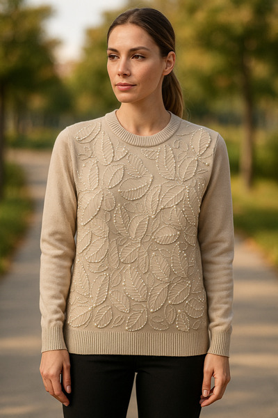 Ayda TAK DETAYLI TRİKO BLUZ