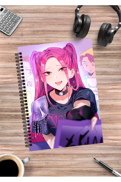 mertfigur Caiet cu spirală A5 (50 coli) K Pop Demon Hunters Rumi Mira Zoey Jinu Anime