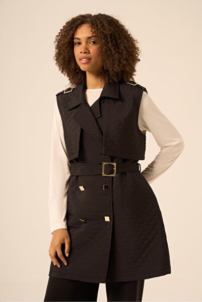 FTZ WOMEN Women's Quilted Vest Black 31240