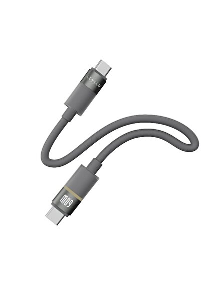 Levelo Luno USB-C to USB-C Cable, 60W Power Delivery, 1m, 480Mbps, Silicone, Smokey Gray