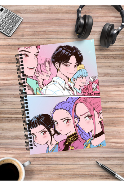 mertfigur Caiet cu spirală A5 (50 coli) K Pop Demon Hunters Rumi Mira Zoey Jinu Anime