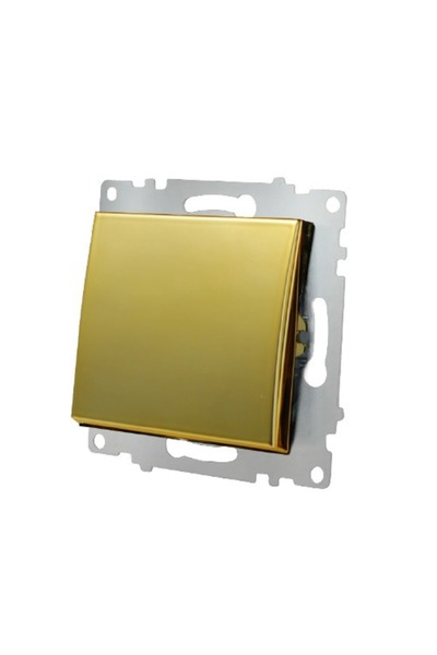Klaus 10 τεμάχια, μονός διακόπτης χωρίς πλαίσιο, γυαλιστερό χρυσό, KE01901W (...