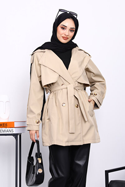 İmajButik Ταψί διπλό πέτο Καμπαρντίνα με επένδυση με γιακά