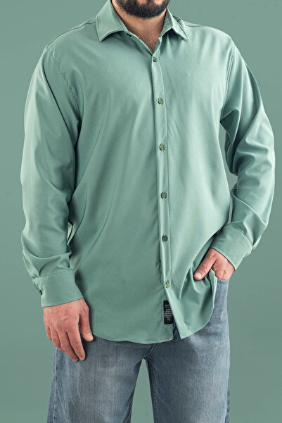 bombe Men's Slim Fit Easy-Iron Sweat-Absorbing Oversized Classic Shirt