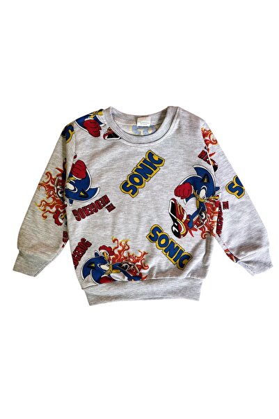 YUMİYUMM Boy's Character 2 Thread Sh Fleece-Lined Gray Top and Bottom Set