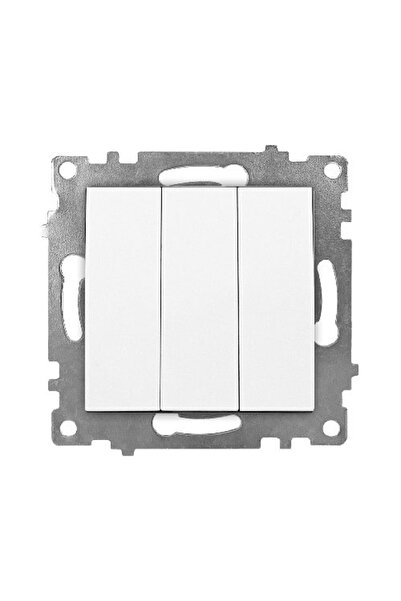 Klaus 10 τεμάχια, τριπλός διακόπτης χωρίς πλαίσιο, λευκός, KE01118W (10/120)