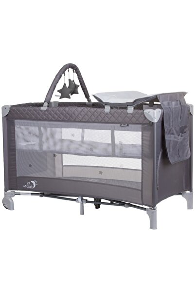 Chipolino Patut pliabil cu saltea de infasat Luna ash grey