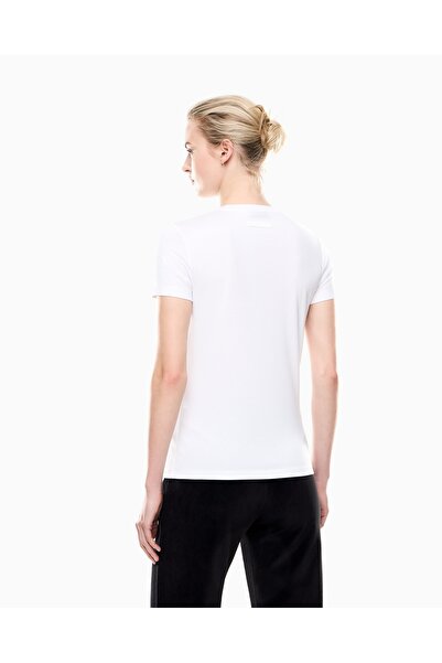 EA7 Mânecă scurtă pentru bărbați guler rotund Bumbac Model simplu Alb tricou 7W000437 AF13919-U0002