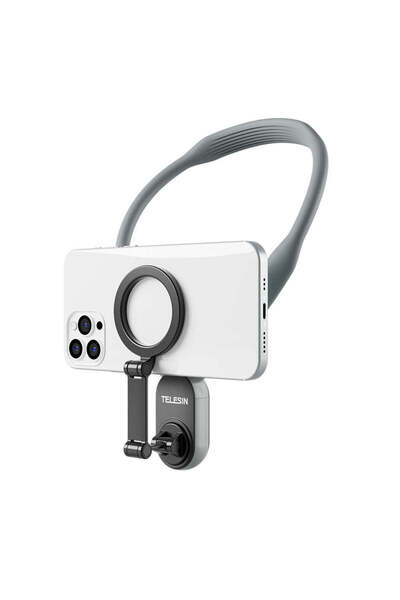 TELESIN حامل هاتف مغناطيسي للرقبة - حامل هاتف ذكي قابل للتعديل للتدوين بالفيديو والتصوير