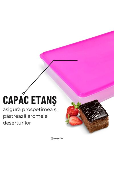 easyCTRL Cake and food container, airtight, BPA-free, Fuchsia, 6000 ml
