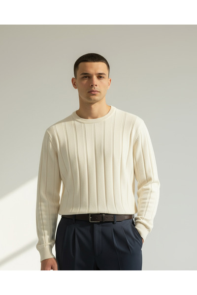 WELLSWEAR WELLS Selanik Örme Triko – Krem