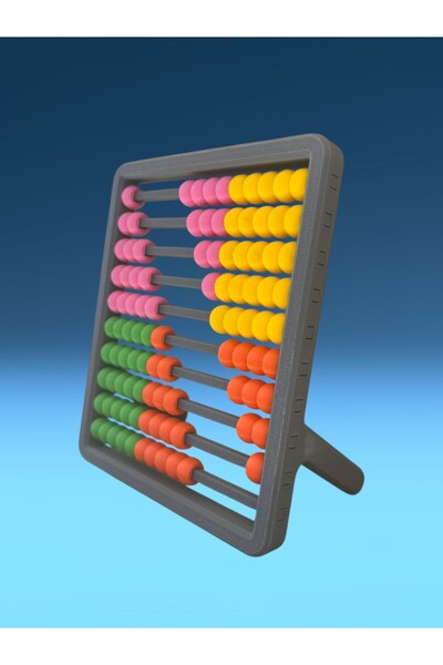 3D Dükkanı Multi-Colored Quality Abacus - 100 Beads - Colorful Abacus