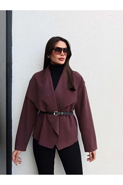 ESRAHELVACI Cashmere Shawl Collar Belted Jacket