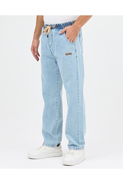 Osyday Men's Baggy Fit Relaxed Fit Elastic Waist Straight Leg Pants