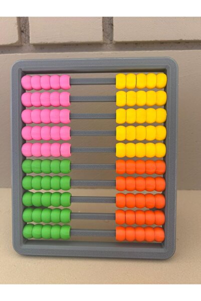 3D Dükkanı Multi-Colored Quality Abacus - 100 Beads - Colorful Abacus