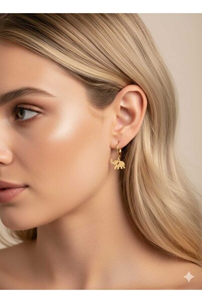 Papatya Silver 925 Ayar fil küpe.altın modeli fil küpe.rose.gold.rodaj