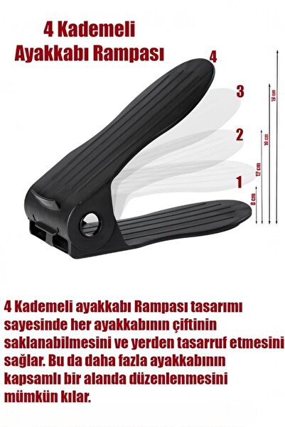 Bayev 15-Piece Shoe Ramp Shoe Organizer Closet Organizer - Black