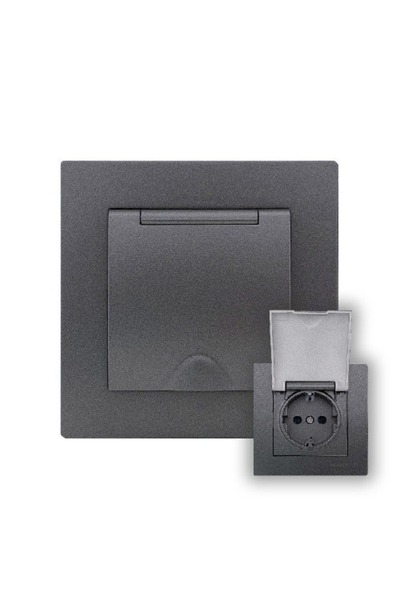 Klaus 10 Bucati, Priza Cu Capac Schuko Antracit, KE01709 (10/120)