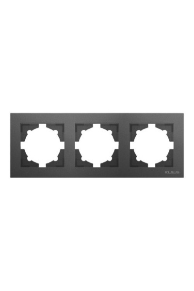 Klaus 14 Bucati, Rama Intrerupator Triplu Antracit, KE01751 (14/168)