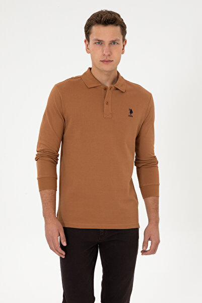 U.S. Polo Assn. Hanorac bărbătesc cu croială normală, guler polo, culoare cam...