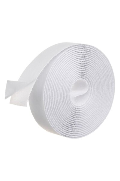 OEM White Adhesive Hook-and-Loop Tape (Hooks) 4m x 2.5cm