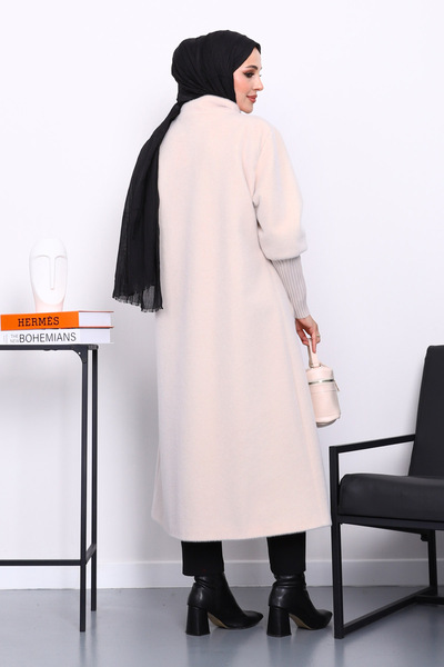 İmajButik Παλτό από Ανγκόρα με κρεμ κουμπιά